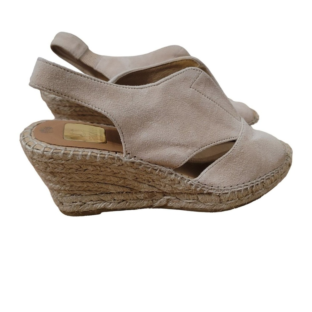Kanna Wedge Espadrilles Suede‎ Sandal Boho Pink Slingback Open Toe 7.5